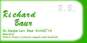 richard baur business card